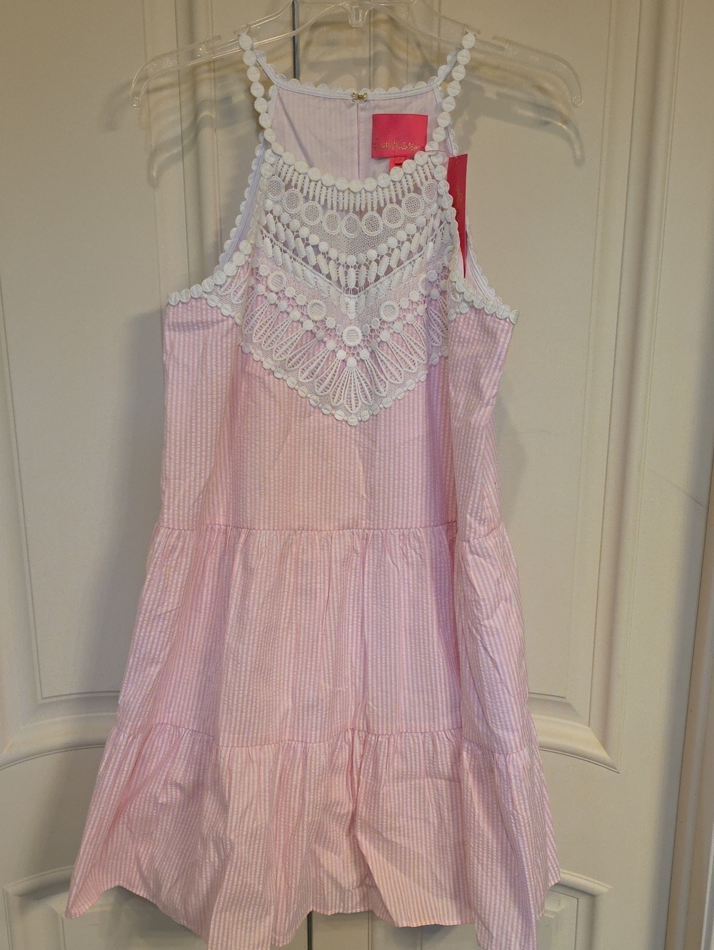 Lilly Pulitzer Pink & White Lace-Trim Girls' Sundress